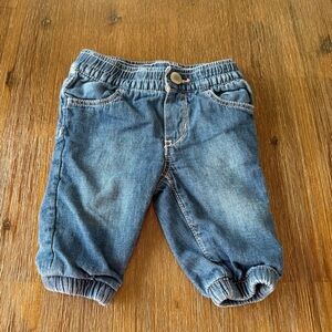 3/24$ GAP 1969 baby lined denim jean jogger size 3-6 months